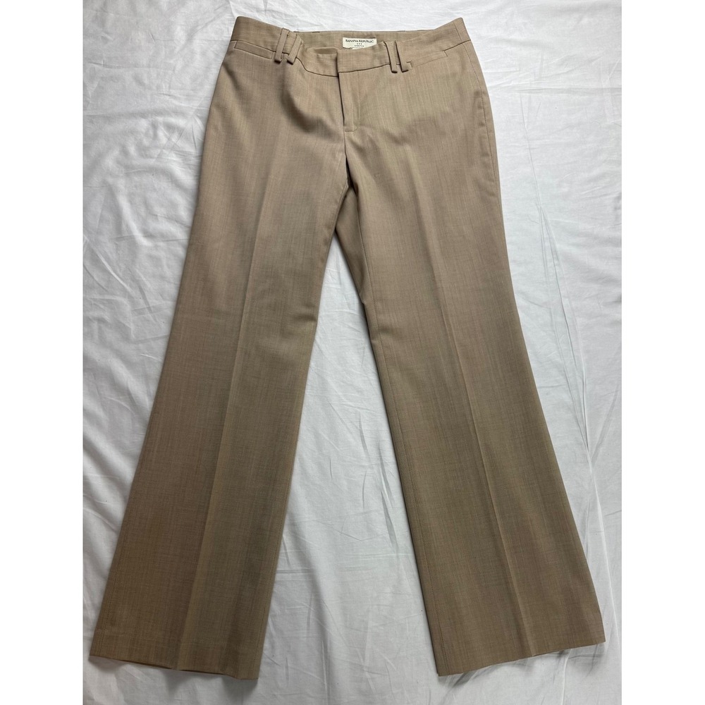 Banana Republic Women's Stretch Wool Blend Career Dress Pants‎ Tan Size 2S - Picture 3 of 16